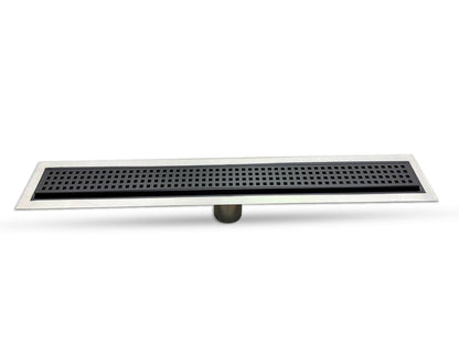 39 Inch Black Linear Shower Drain Square Design, Drains Unlimited