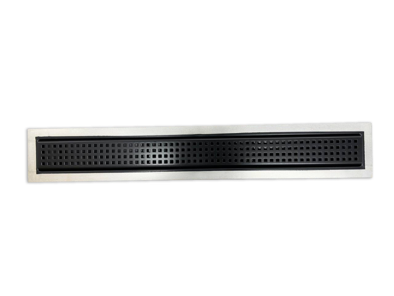 31 Inch Black Linear Shower Drain Square Design, Drains Unlimited