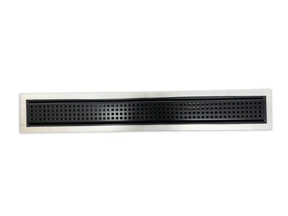 59 Inch Black Linear Shower Drain Square Design, Drains Unlimited