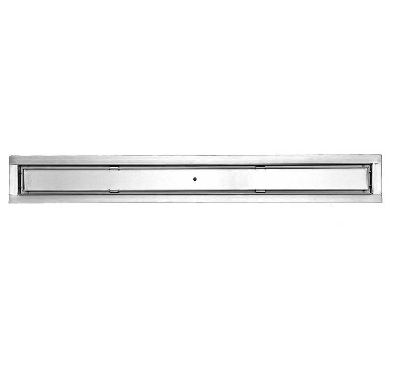 72 Inch Tile Insert Linear Shower Drain, Brushed Stainless Steel by SereneDrains