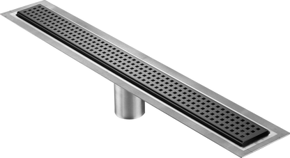 59 Inch Black Linear Shower Drain Square Design, Drains Unlimited