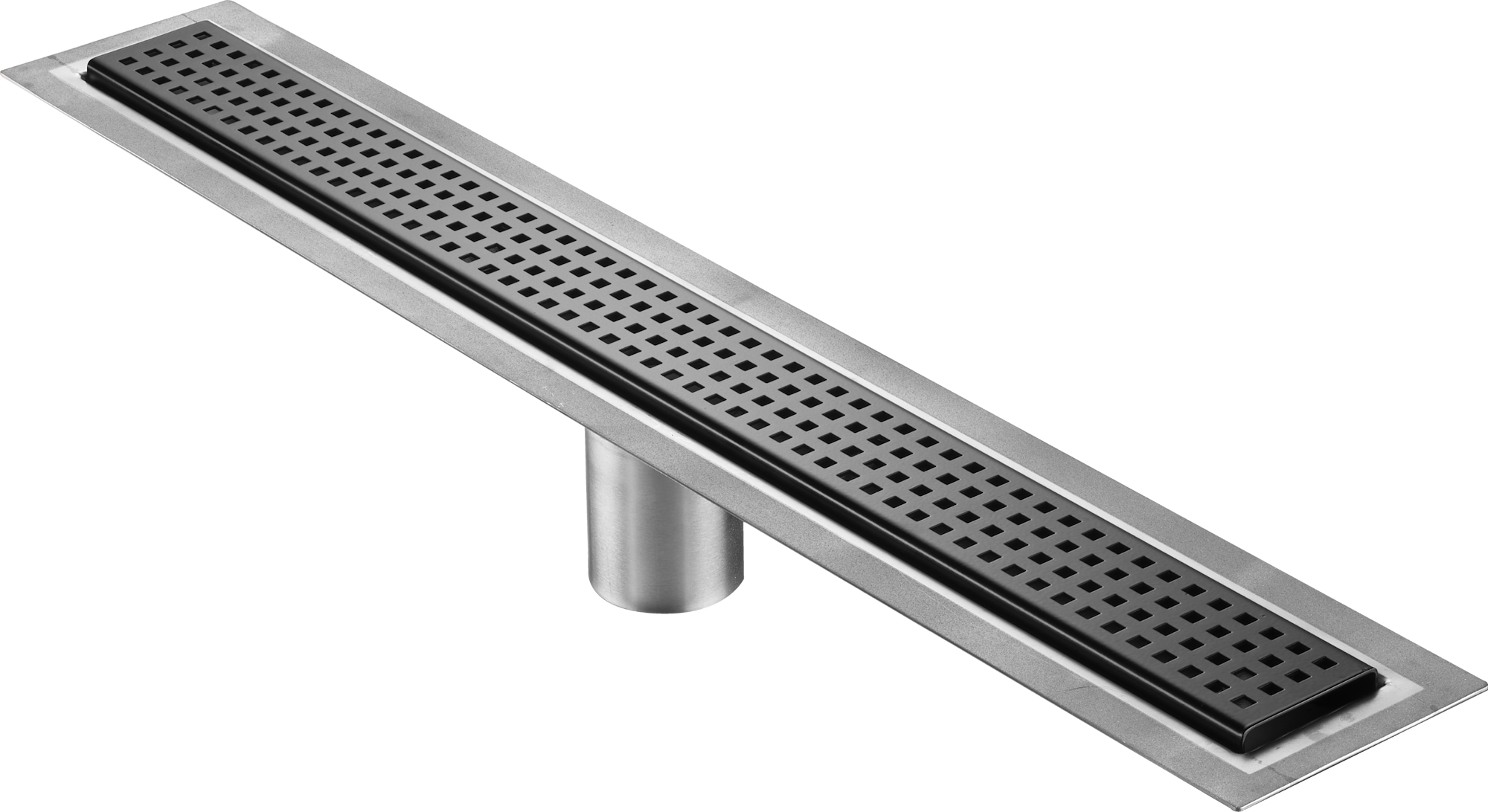 41 Inch Black Linear Shower Drain Square Design, Drains Unlimited