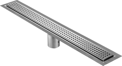 41 Inch Linear Drain Square Design Brushed Stainless Steel, Drains Unlimited