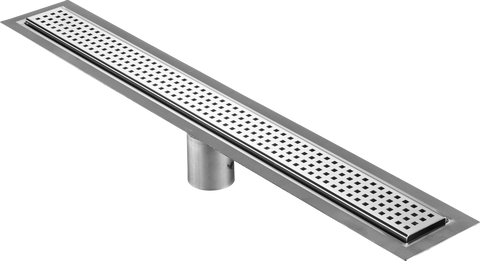 41 Inch Linear Drain Square Design Polished Stainless Steel, Drains Unlimited