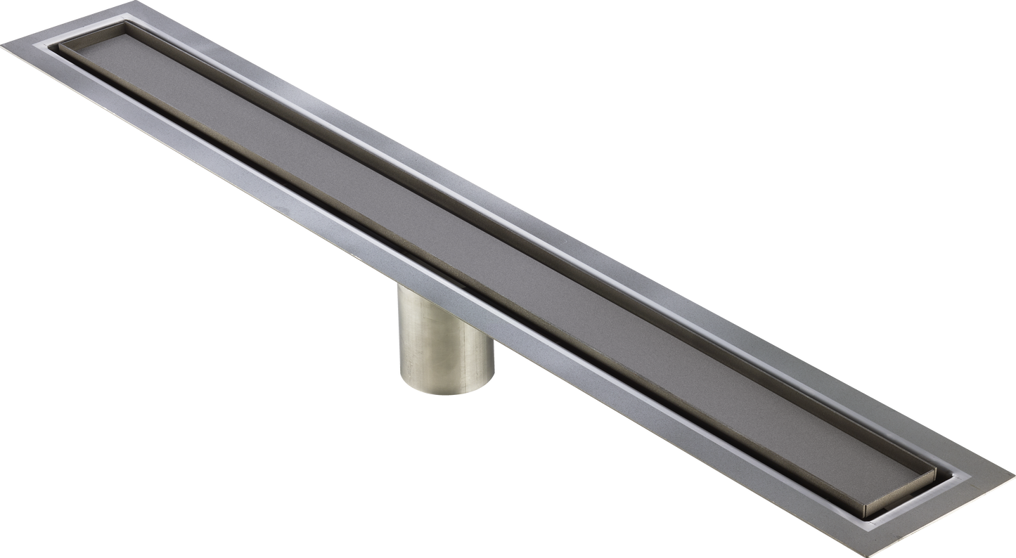 71 Inch Tile-in Linear Shower Drain Brushed Stainless Steel, Drains Unlimited