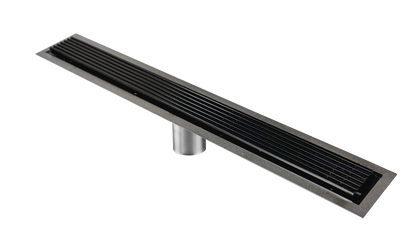 47 Inch Black Linear Shower Drain Wedge Wire Design, Drains Unlimited