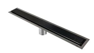 29 Inch Black Linear Shower Drain Wedge Wire Design, Drains Unlimited