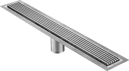 35 Inch Wedge Wire Grate Linear Drain Brushed Stainless Steel, Drains Unlimited