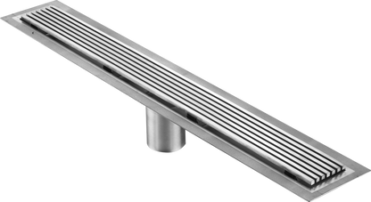 71 Inch Wedge Wire Grate Linear Drain Polished Stainless Steel, Drains Unlimited