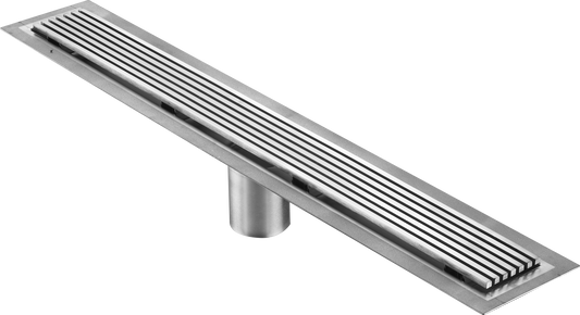 71 Inch Wedge Wire Grate Linear Drain Polished Stainless Steel, Drains Unlimited