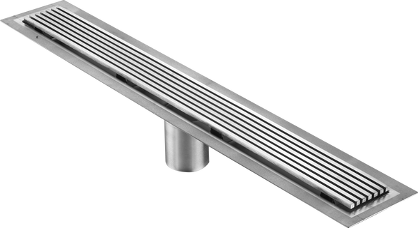 71 Inch Wedge Wire Grate Linear Drain Polished Stainless Steel, Drains Unlimited
