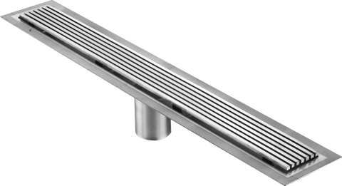 47 Inch Wedge Wire Grate Linear Drain Polished Stainless Steel, Drains Unlimited