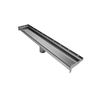 Drains Unlimited 34 Inch Wall-to-Wall Linear Shower Drain, Polished Square Design