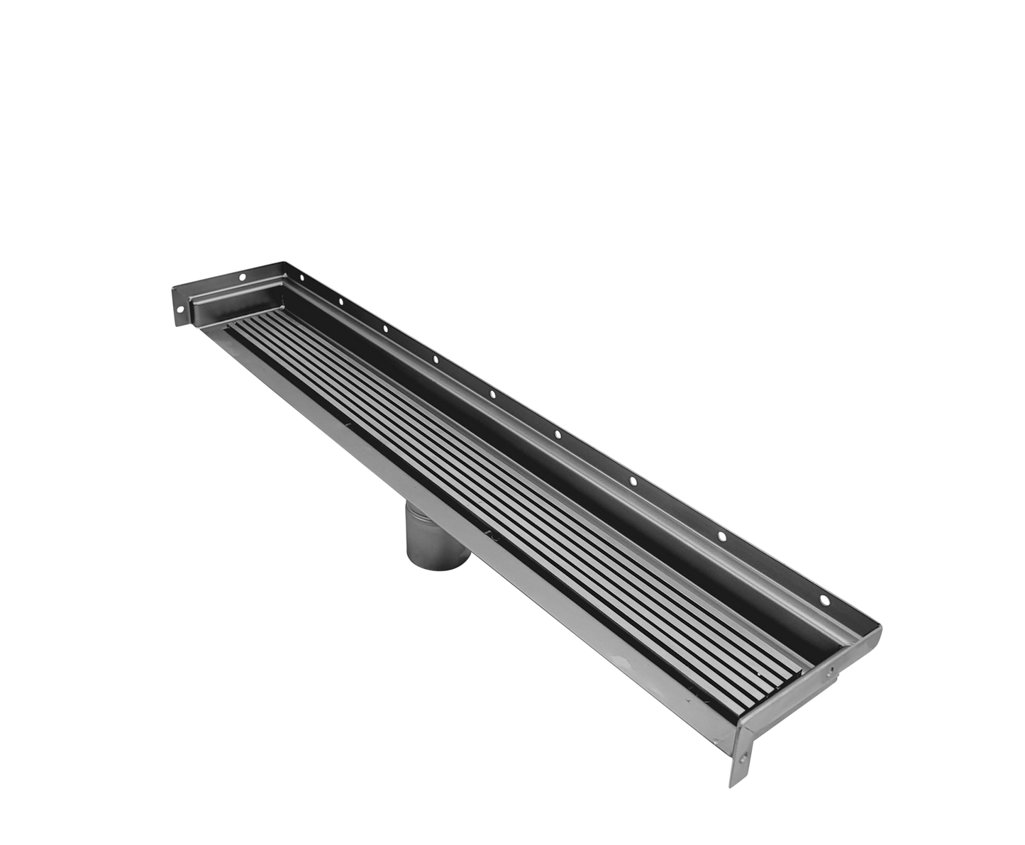 Drains Unlimited 30 Inch Wall-to-Wall Linear Shower Drain, Polished Square Design