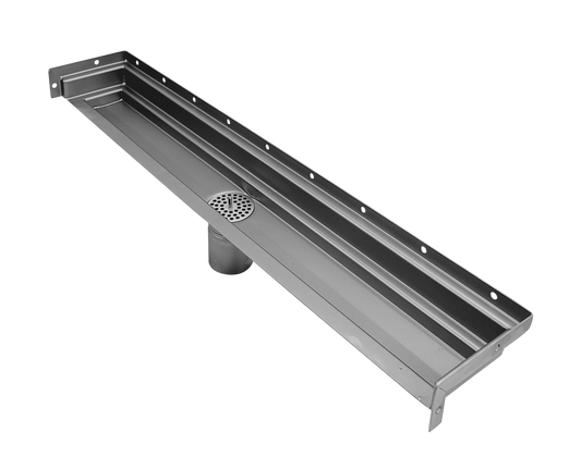 44 Inch Tile Insert Wall-to-Wall Linear Drain with Three Side Flange, Drains Unlimited