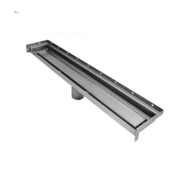 54 Inch Tile-in Wall Mounted Linear Floor Drain, Three Side Return Flange, Drains Unlimited