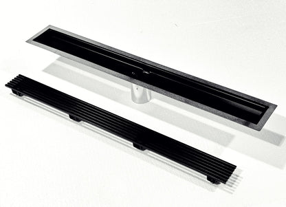 71 Inch Black Linear Shower Drain Wedge Wire Design, Drains Unlimited