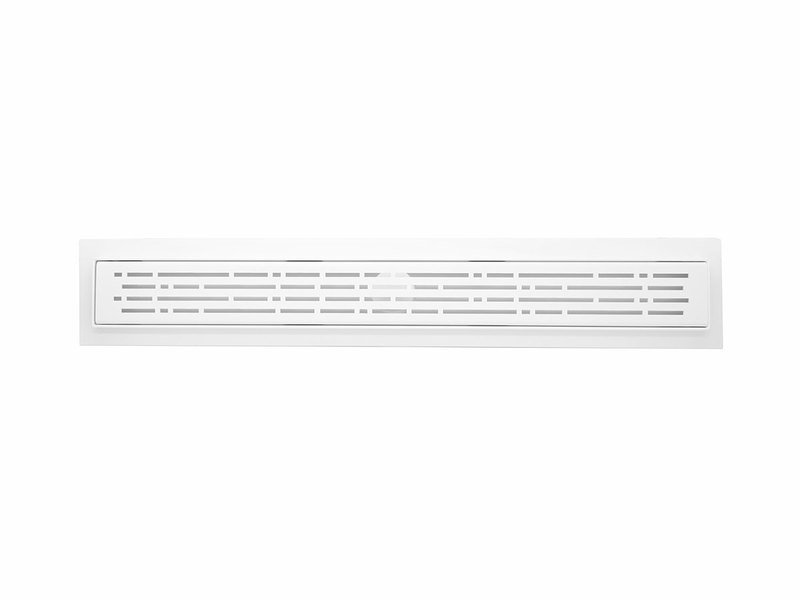 30 Inch Matte White Linear Shower Drain, Broken Lane Design by SereneDrains