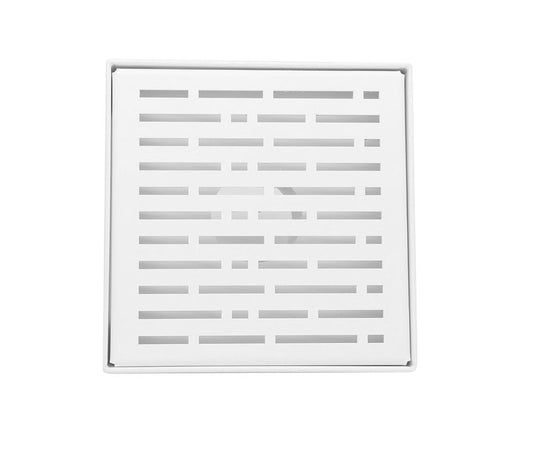 Square Drains, SereneDrains White 6 Inch Shower Drain Broken Lane Design