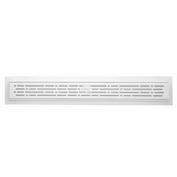 SereneDrains Matte White Linear Drains with Horizontal Side Outlet Discharge