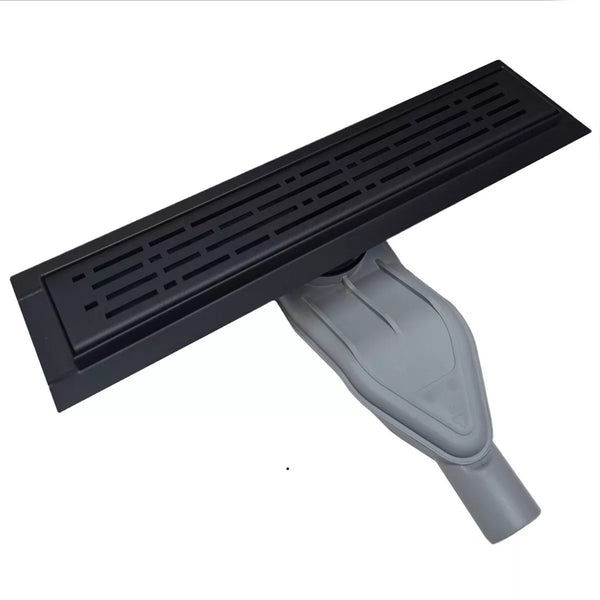 SereneDrains Horizontal Side Discharge Outlet Converter for Shower Drains Matte Black Linear Drains