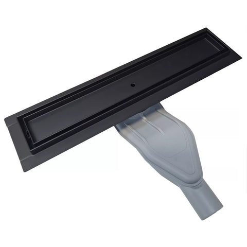 Matte Black Tile Insert Linear Drains with Horizontal Side Outlet Discharge