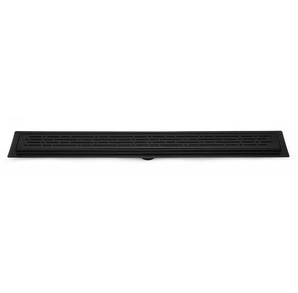 SereneDrains Matte Black Linear Drains with Horizontal Side Outlet Discharge