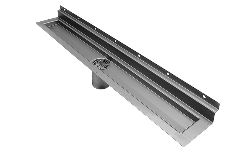 30 Inch Tile Insert Wall Linear Floor Drain, Backwall Flange, Drains Unlimited