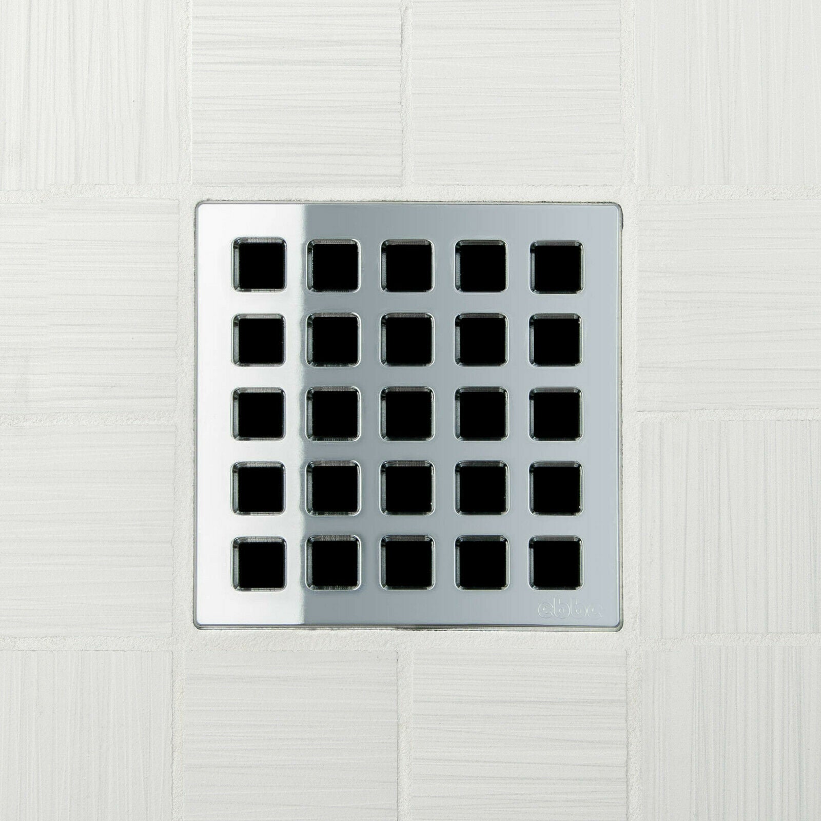 Ebbe E4803 Quadra Polished Chrome Square Shower Drain with Installation Kit