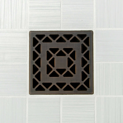 Ebbe E4802 Lattice Oil Rubbed Bronze Square Drain with Installation Kit