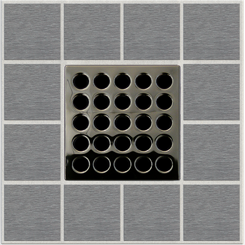 Ebbe E4403 Black Chrome Square Shower Drain with Installation Kit