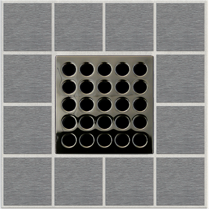 Ebbe E4403 Black Chrome Square Shower Drain with Installation Kit