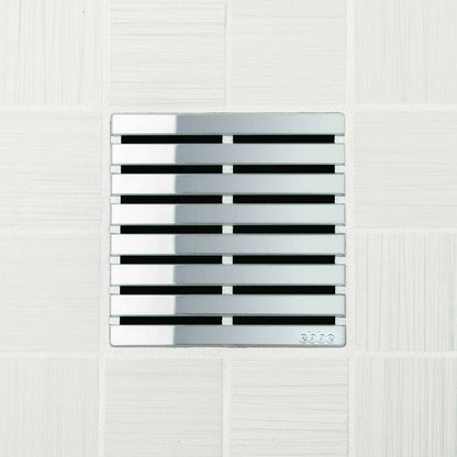 Ebbe E4811 Parallel Polished Chrome Square Shower Drain with Installation Kit