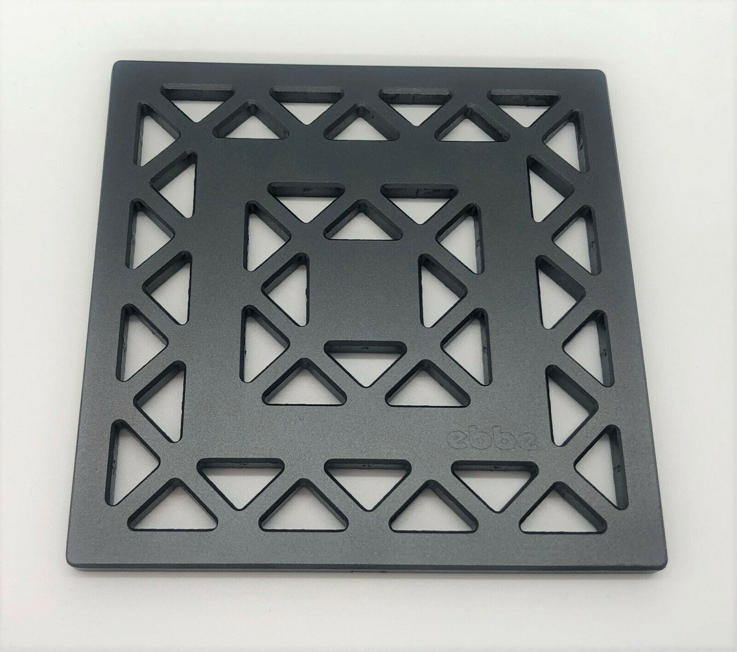 Ebbe E4802 Lattice Matte Black Square Shower Drain with Installation Kit