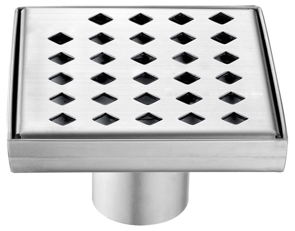 Dawn 5 Inch Square Shower Drain Mississippi River Series LMI050504 (push-in) Polished Satin Finish