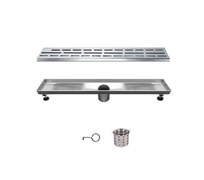 12 Inch Linear Drain with Adjustable Leveling Feet, Dawn USA Amazon River Series