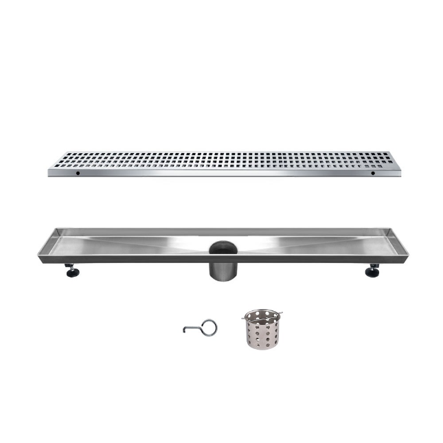 12 Inch Linear Drain with Adjustable Leveling Feet, Dawn USA Brisbane River Series