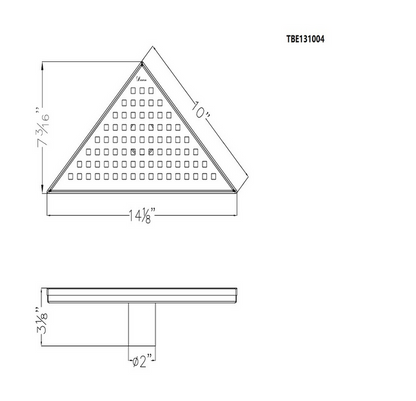 Corner Triangle Drain, Dawn® Brisbane River Series, Triangle Drain with Installation Set