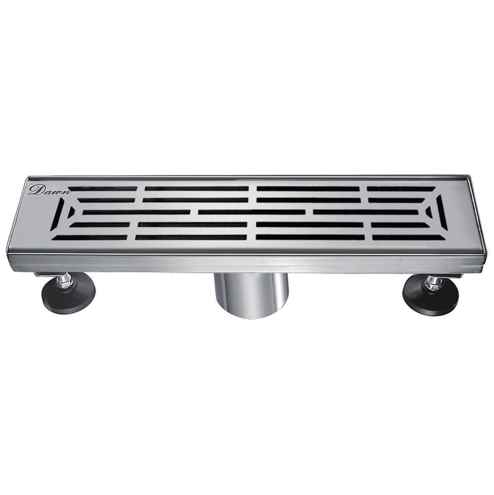 24 Inch Linear Drain with Adjustable Feet, Luxury Polished Finish Drain, Dawn USA LIH240304