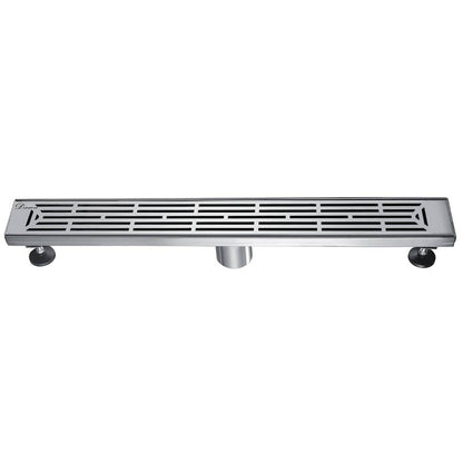 24 Inch Linear Drain with Adjustable Feet, Luxury Polished Finish Drain, Dawn USA LIH240304