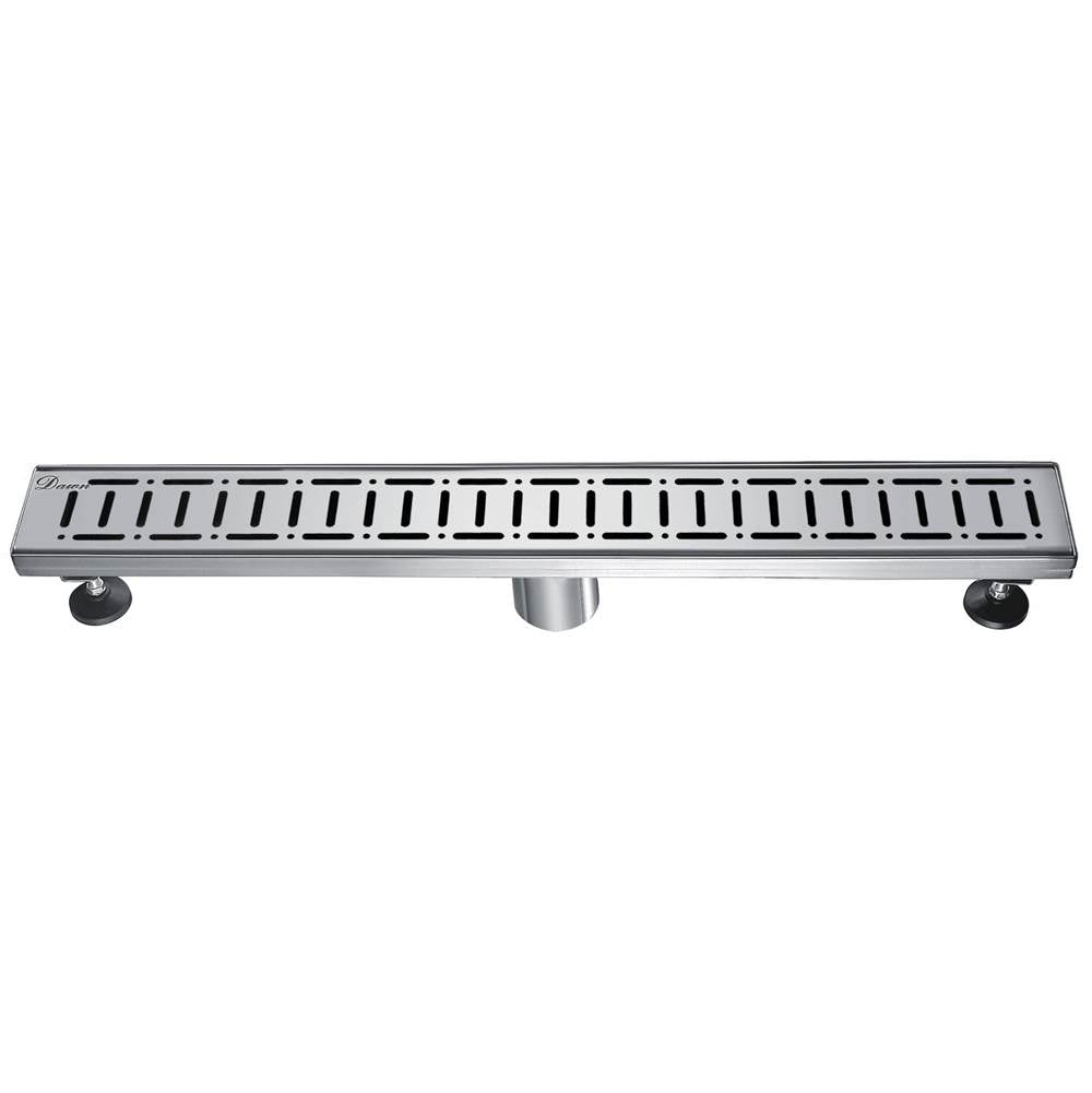 24 Inch Linear Drain with Adjustable Feet, Luxury Polished Finish Drain, Dawn USA LLE240304