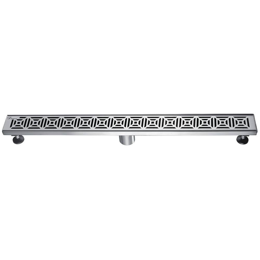 24 Inch Linear Drain with Adjustable Feet, Luxury Polished Finish Drain, Dawn USA LME240304