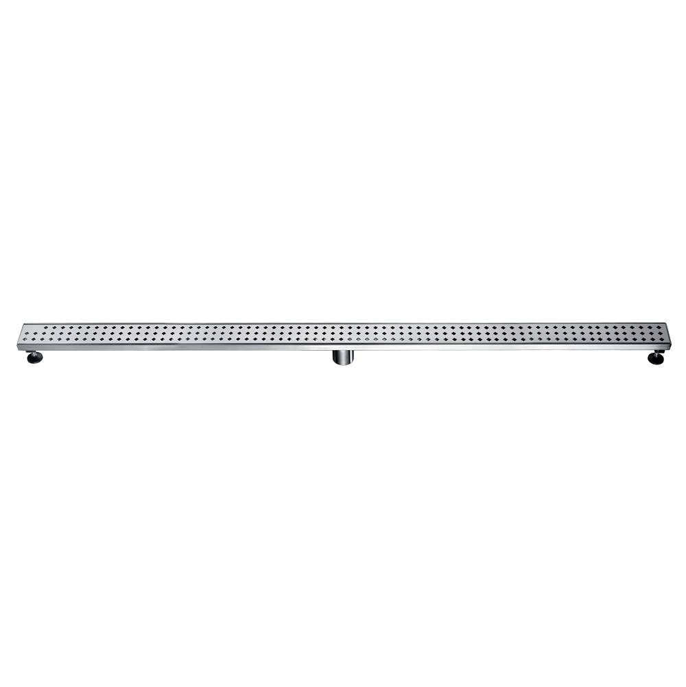 Dawn® 32 Inch Linear Shower Drain, Mississippi River Series, Polished Satin Finish