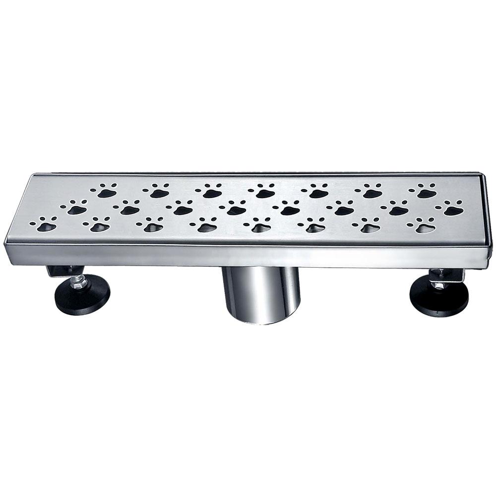 24 Inch Linear Drain with Adjustable Feet, Luxury Polished Finish Drain, Dawn USA LMU240304