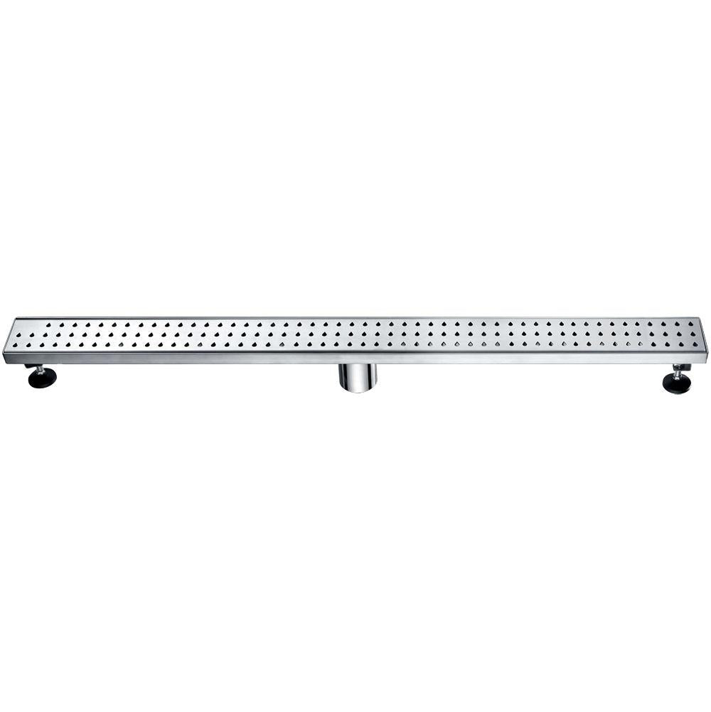 Dawn® 59 Inch Linear Shower Drain, Nile River Series, Polished Satin Finish