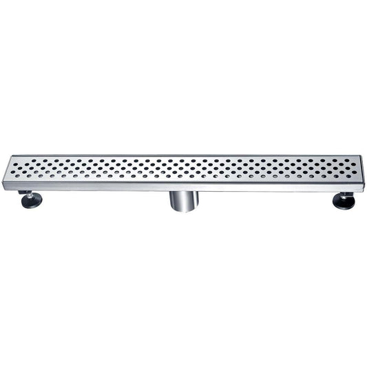 24 Inch Linear Drain with Adjustable Feet, Luxury Polished Finish Drain, Dawn USA LRE240304