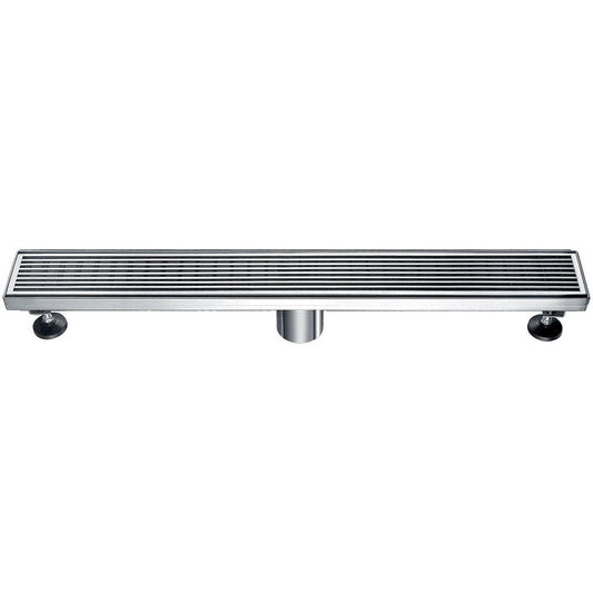 24 Inch Linear Drain with Adjustable Feet, Luxury Polished Finish Drain, Dawn USA LWN240304