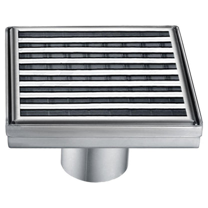 Dawn 5 Inch Square Shower Drain Wheaton River Series SWN050504 (push-in) Polished Satin Finish.