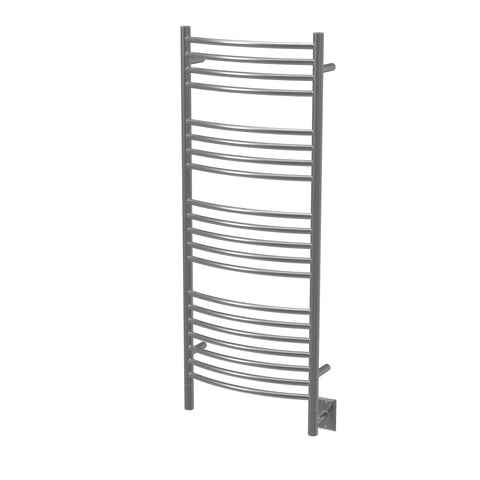 Brushed Towel Warmer, Amba Jeeves D Curved, Hardwired, 20 Bars, W 21" H 53"