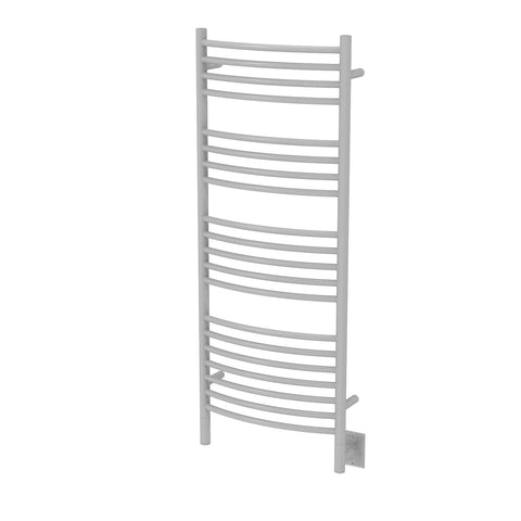 White Towel Warmer, Amba Jeeves D Curved, Hardwired, 20 Bars, W 21" H 53"